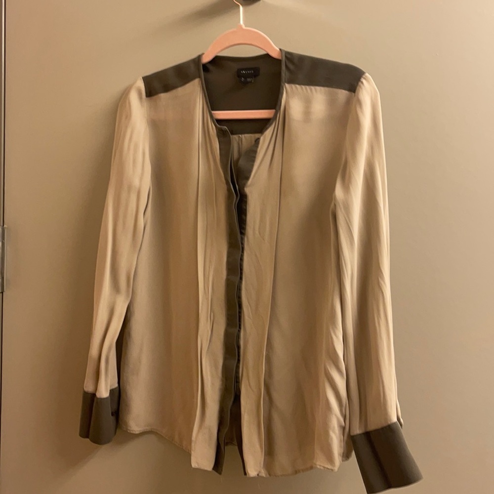 oliver green/cream Theory blouse